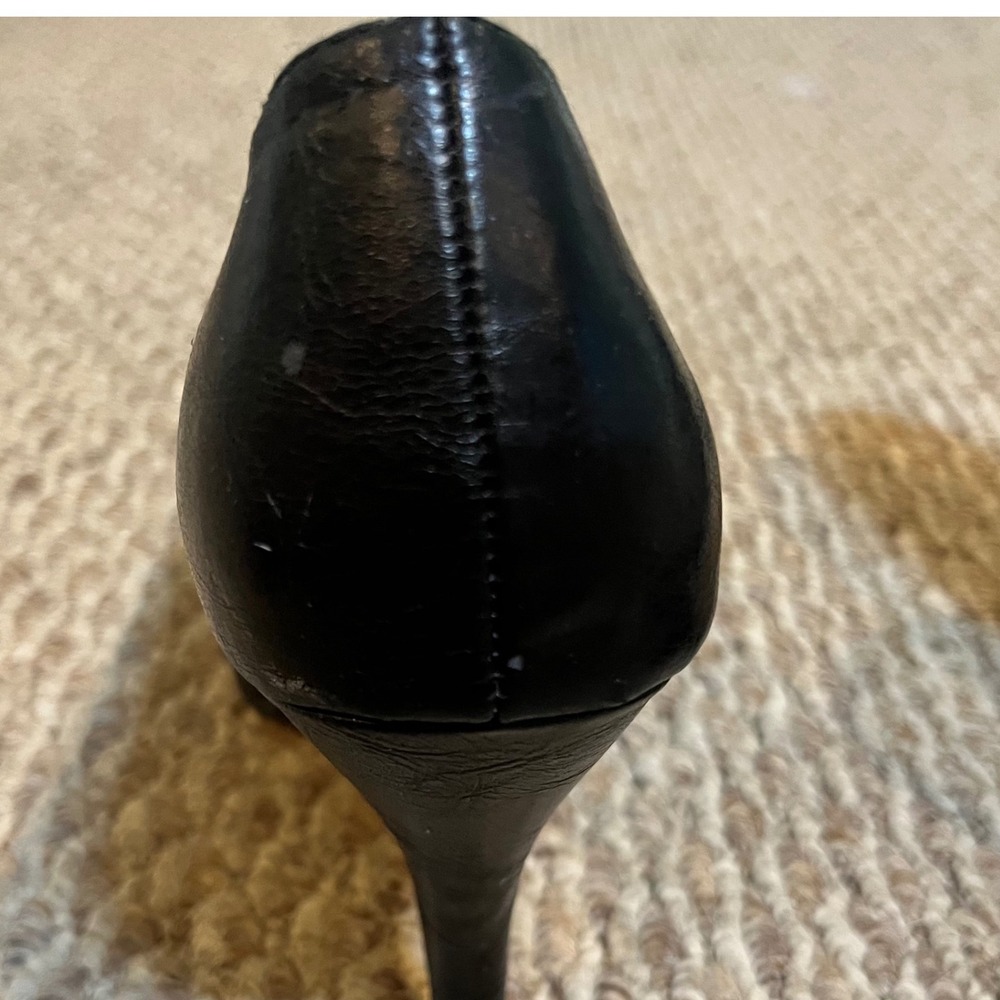 ❤️Unlisted Black Faux Leather Round Toe Stiletto Heel Platform Pumps Size 8.5 - Picture 4 of 16